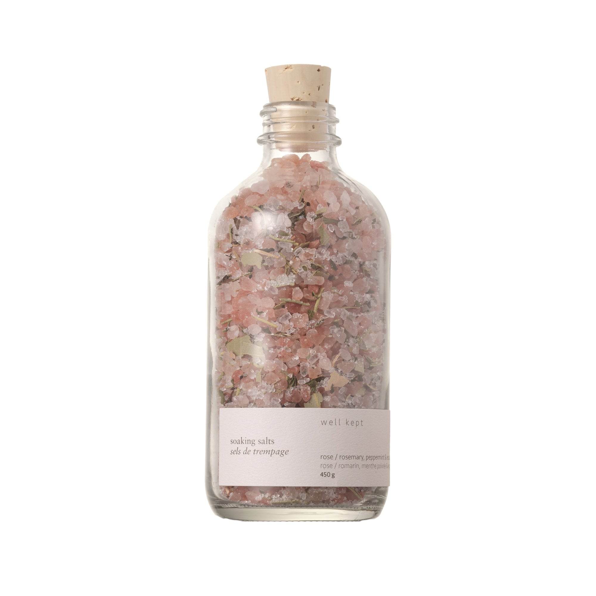 A bottle of Well Kept Soaking Salts - Rose 