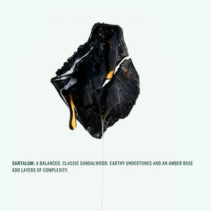 Santalum. A balanced, classic sandalwood. Earthy undertones and an amber base add layers of complexity. 