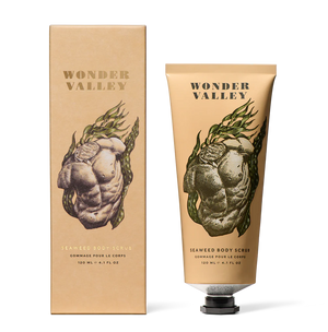 Wonder Valley seaweed scrub tube and box