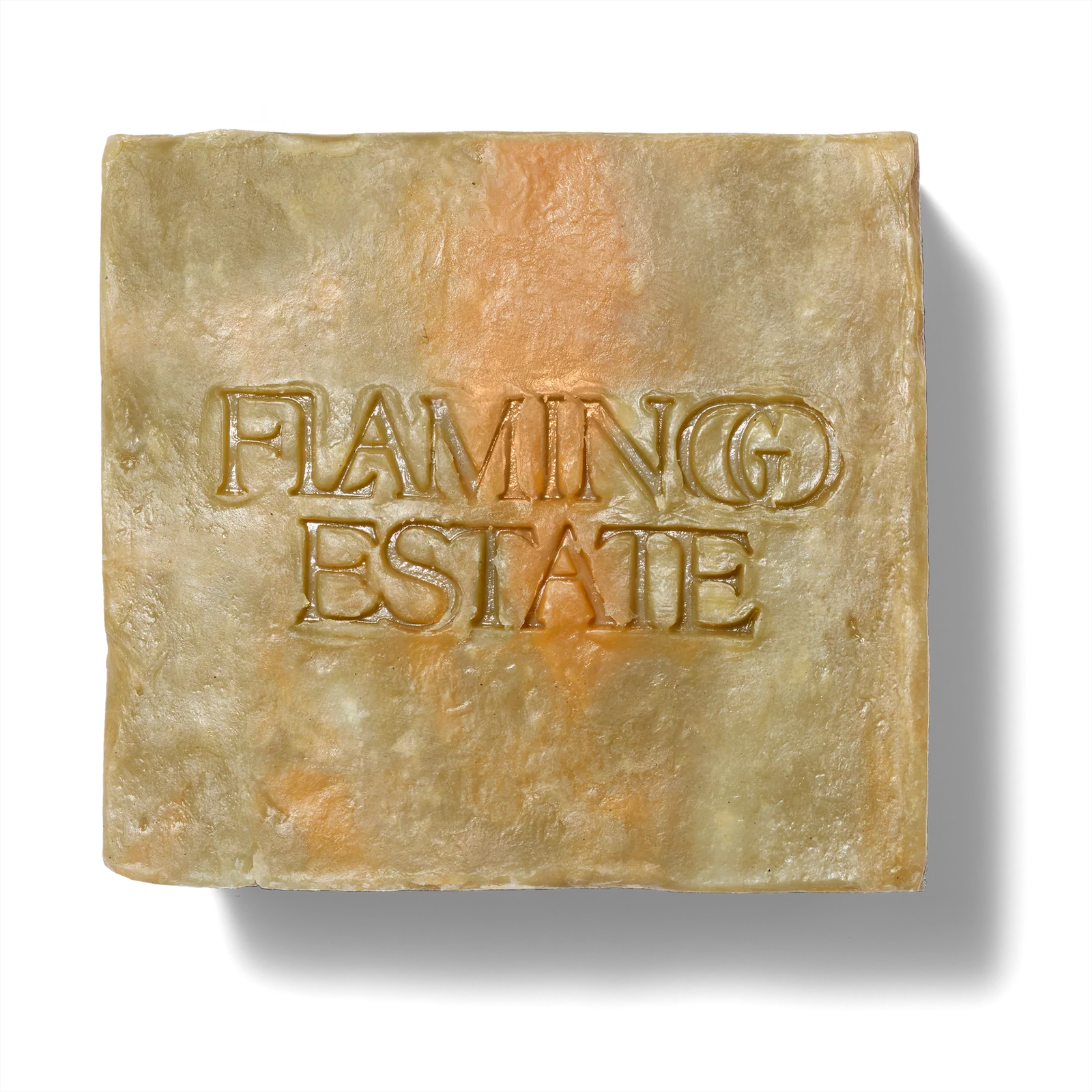 Bar of soap with 'Flaming Estate' branding on a white background