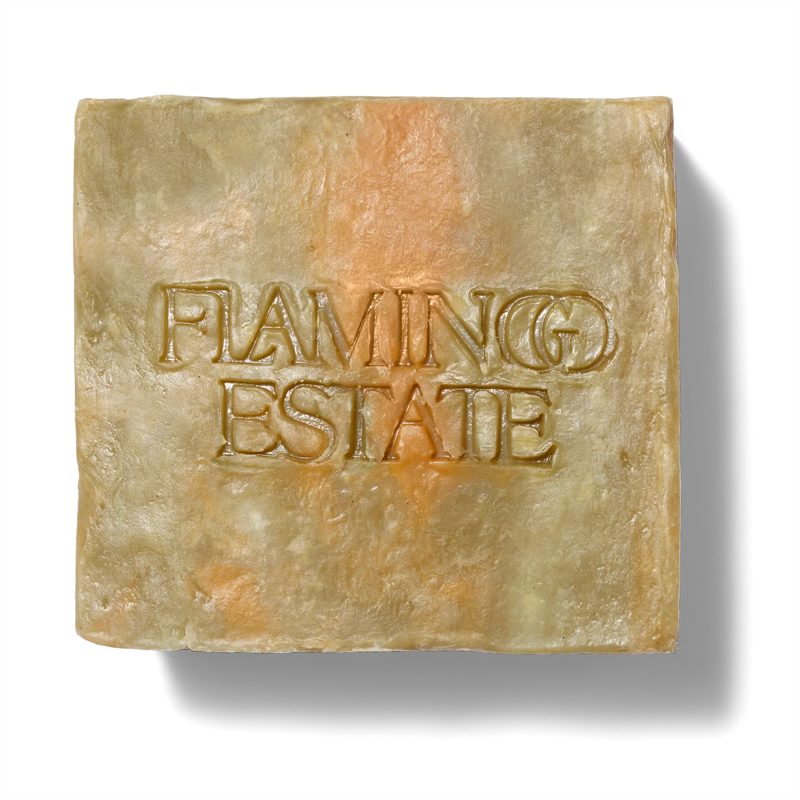 Bar of soap with 'Flaming Estate' branding on a white background