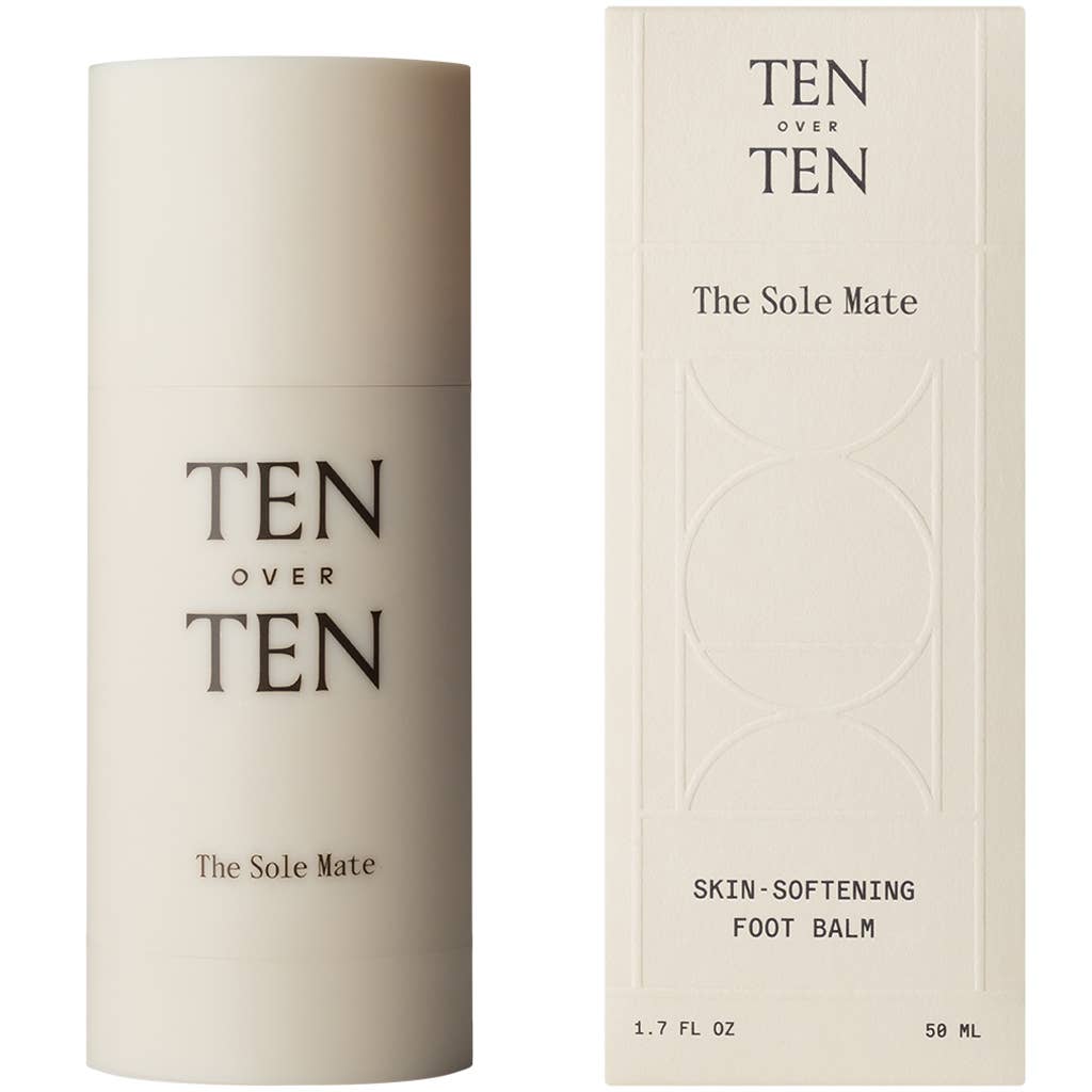 Cylindrical container with 'TEN OVER TEN' branding on a white background