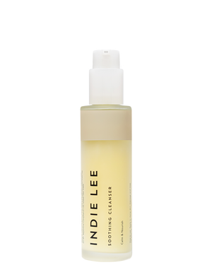 Bottle of Indie Lee Soothing Cleanser on a white background
