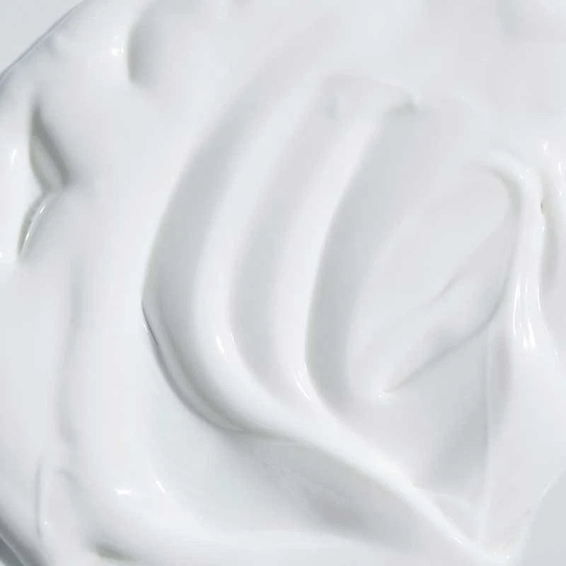 Close-up of smooth, white cream texture