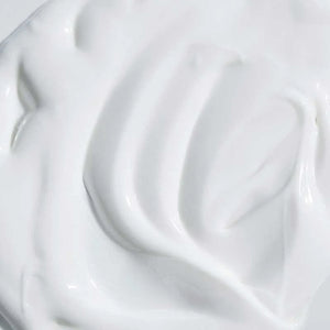 Close-up of smooth, white cream texture