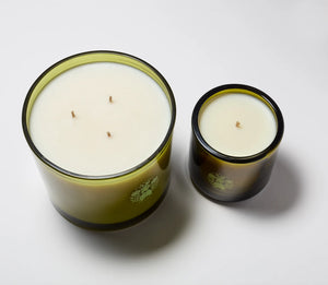 A Flamingo Estate Roma Heirloom Tomato XL Candle and a small tomato candle