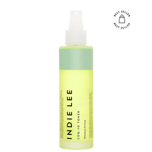 Indie Lee COQ-10 Toner bottle on a white background with 'Best Seller' badge.