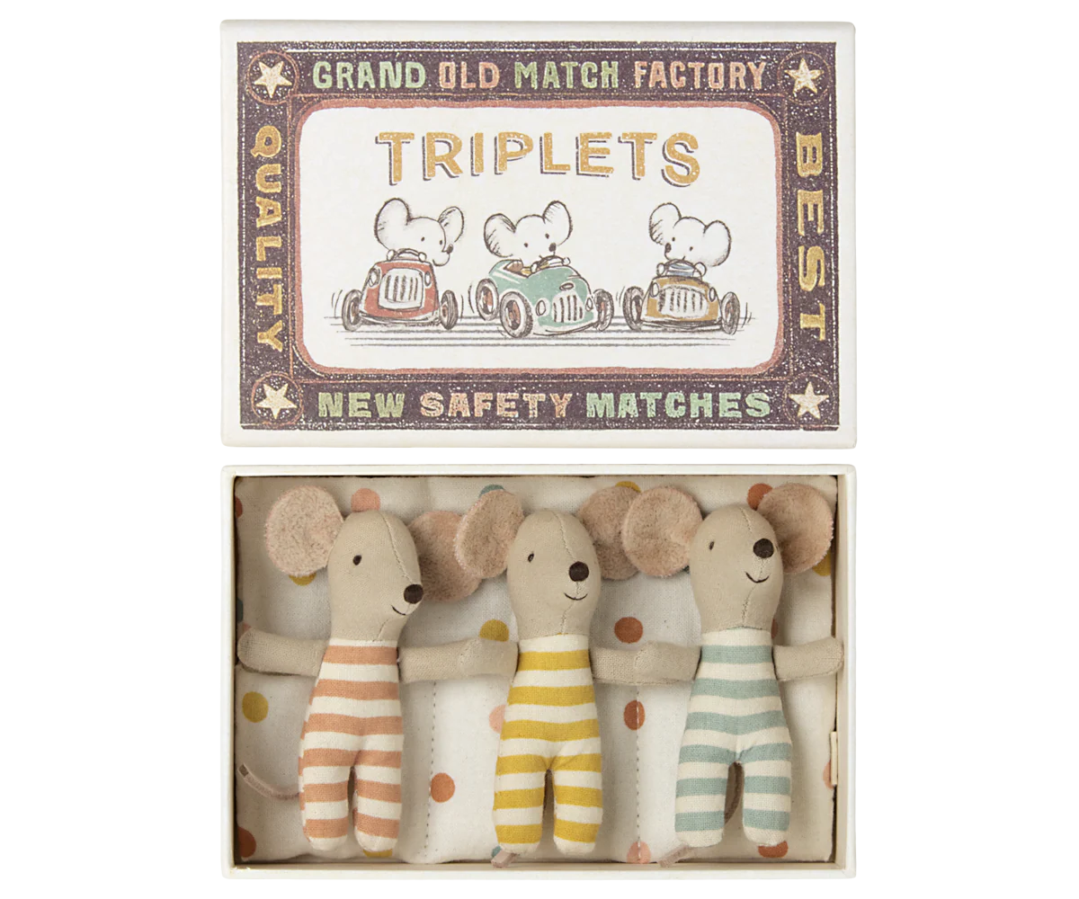 Maileg | Triplets Baby Mice in Matchbox