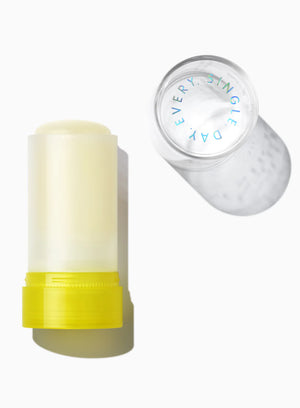 A tube of Supergoop Unseen Sunscreen stick, with the top off