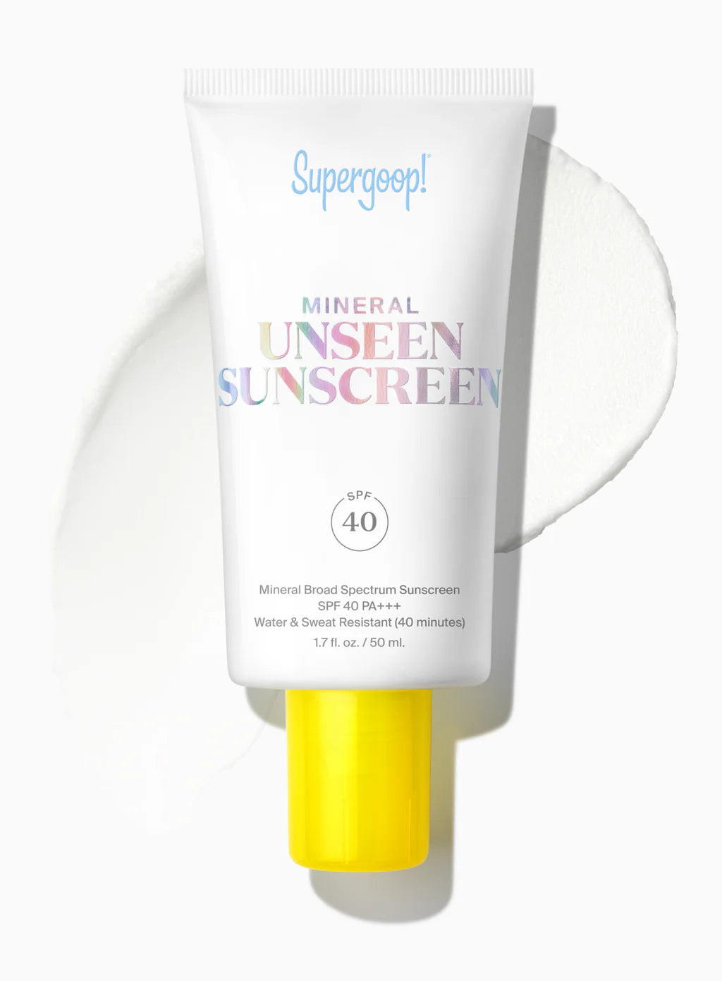 Supergoop! Mineral Unseen Sunscreen SPF 40 on a white background