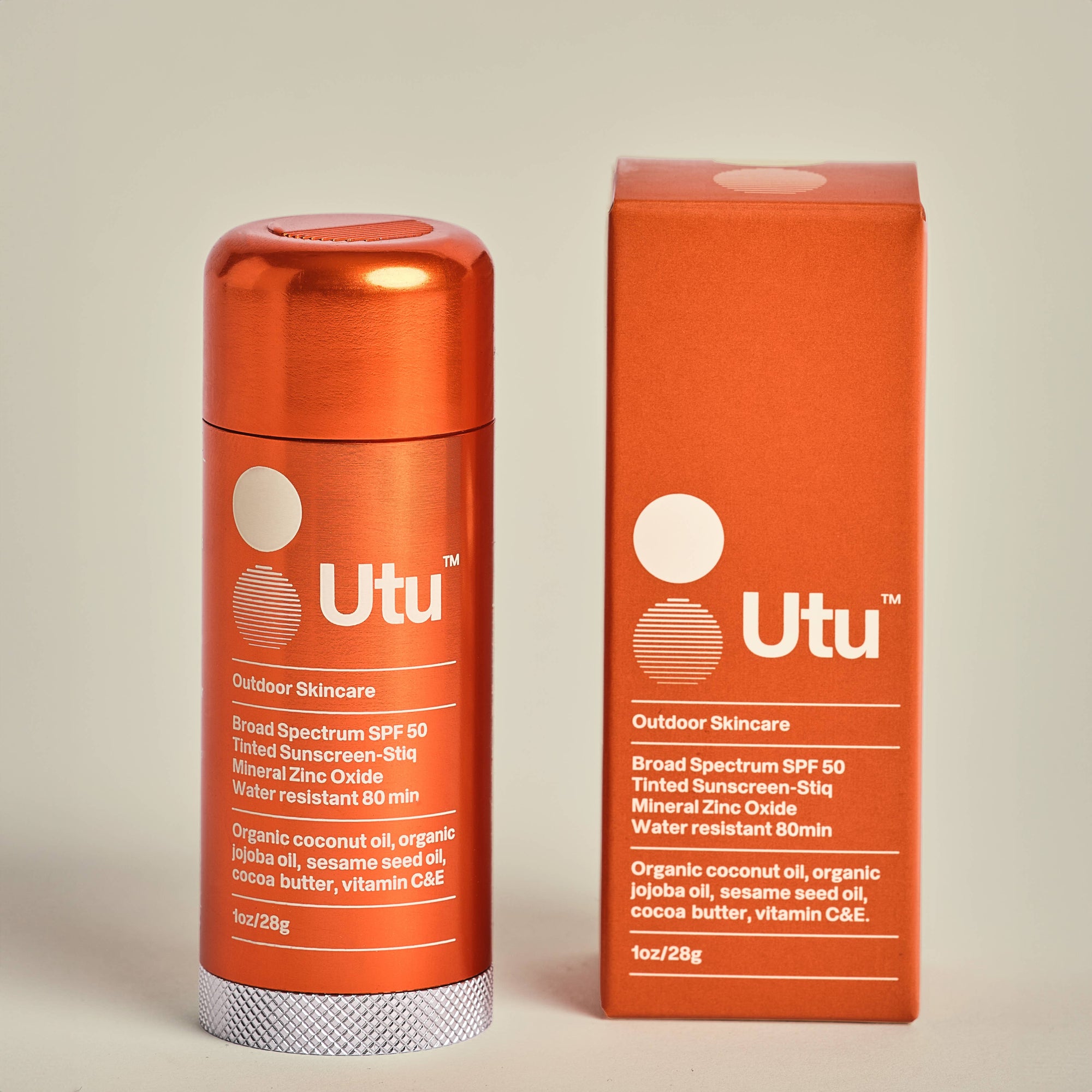 A tube of UTU outdoor sunscreen