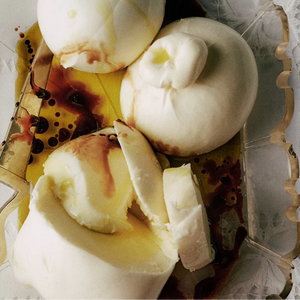 Flamingo Estate barrel aged balsamic vinegar, with buffalo mozzarella