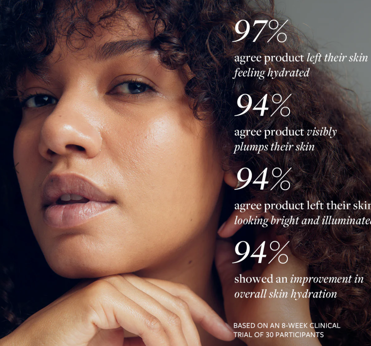 An infographic with clinical results for the Active Botanical Essence