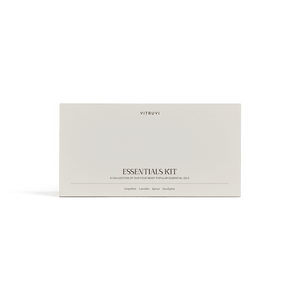 Vitruvi Essentials Kit in a rectangular white box