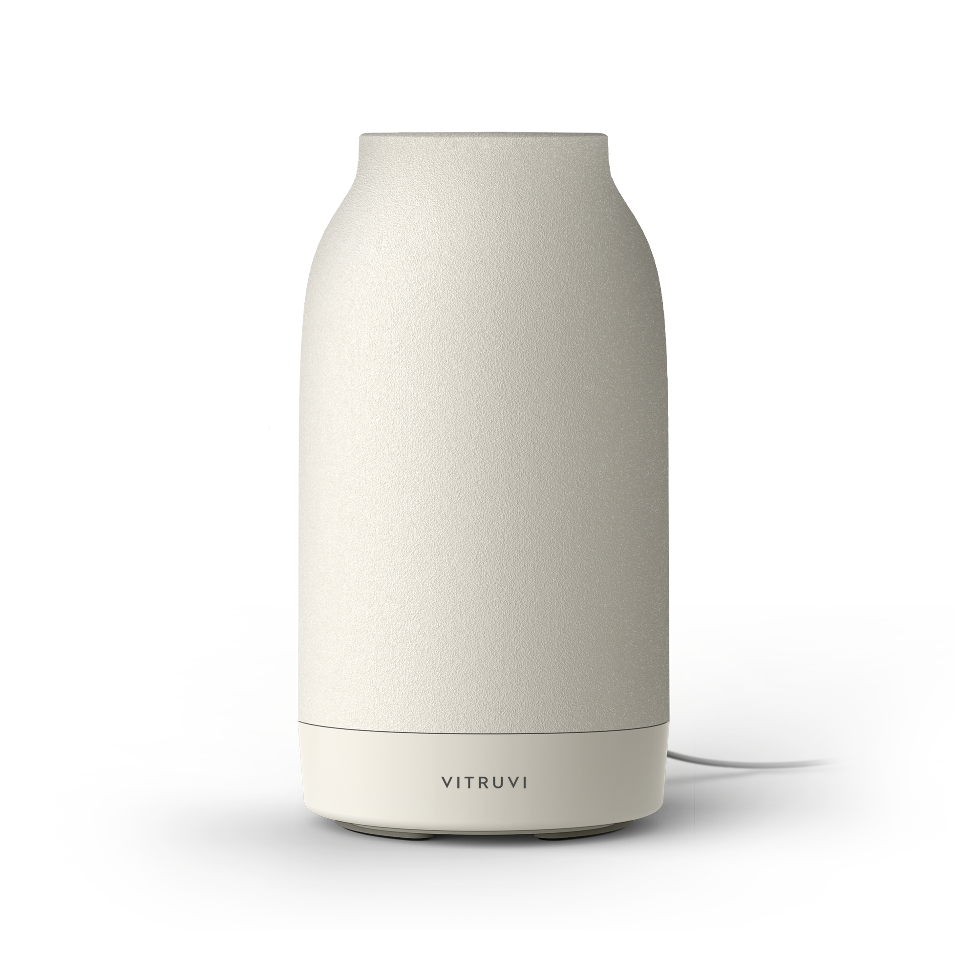 Beige humidifier with 'VITRUVI' branding on a white background