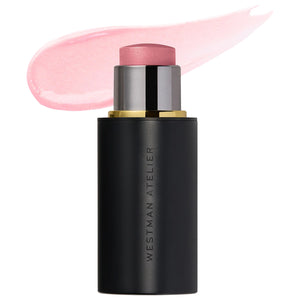 Black blush stick with pink cap and Westman Atelier branding on a white background