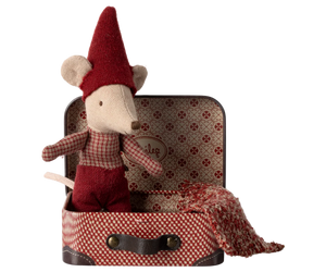 Maileg | Christmas Mouse Baby in Suitcase